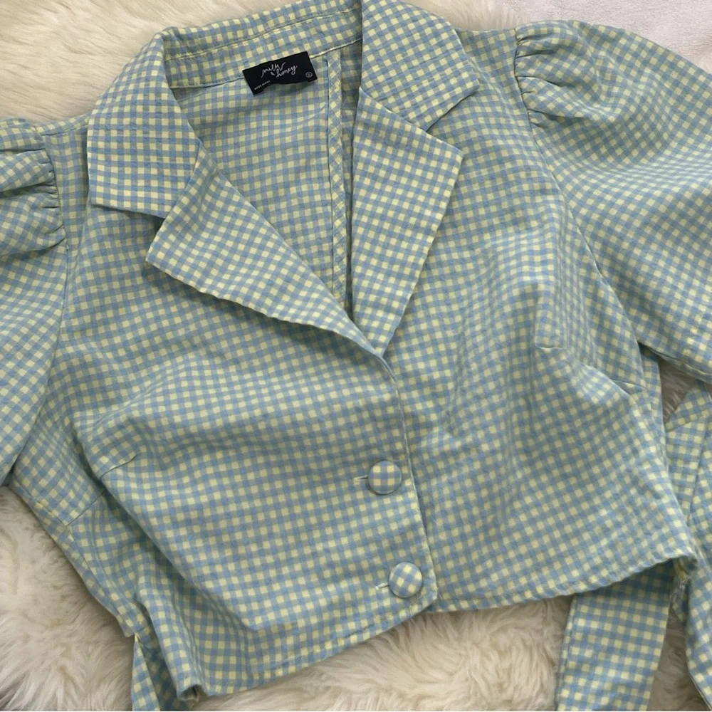 Milk and Honey Gingham Crop Top - Picture 2 of 12
